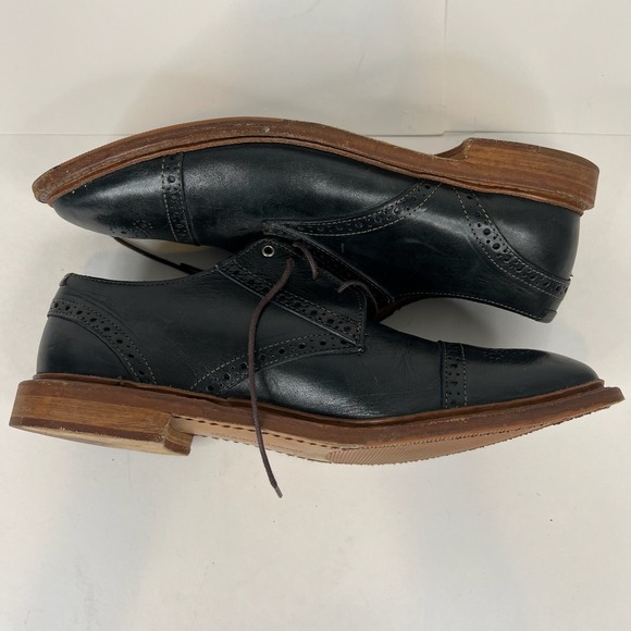 Allen Edmond Bainbridge Cap Toe Oxford Wing Tip Shoe Blucher Navy 9.5 D 8179-C16 - Picture 4 of 8